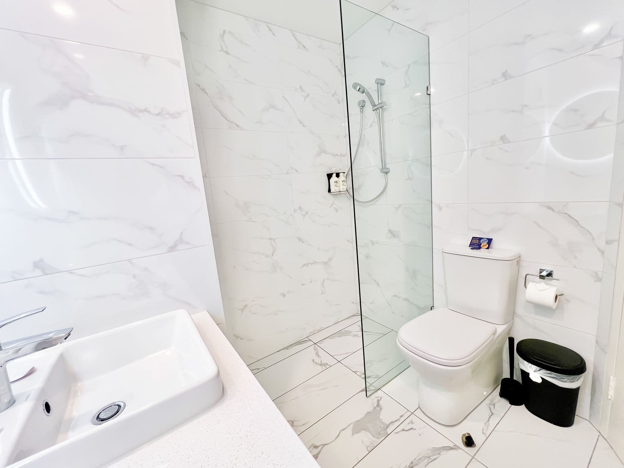 Bathroom with shower and toilet
